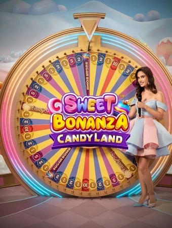Game show Sweet Bonanza Candyland en direct avec roue de la fortune